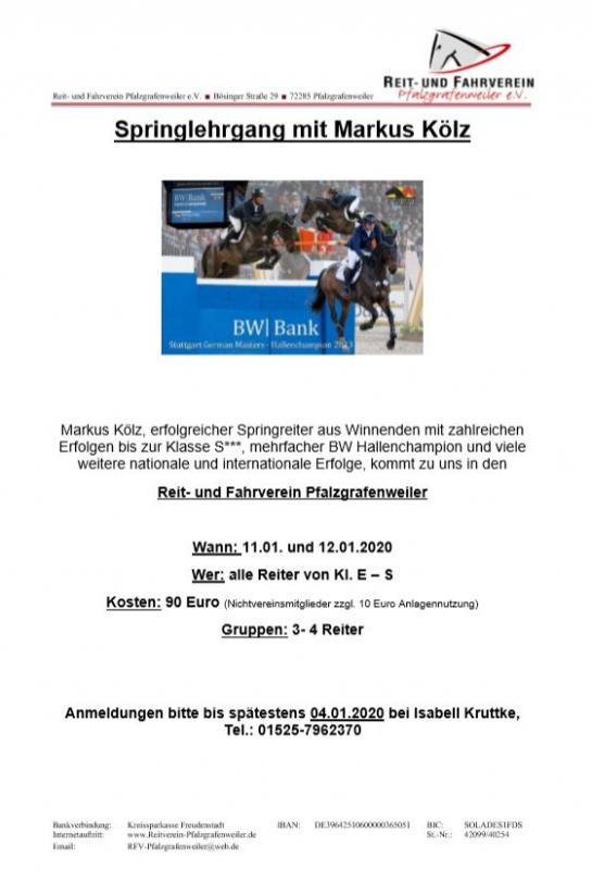 Springlehrgang mit Markus Kölz