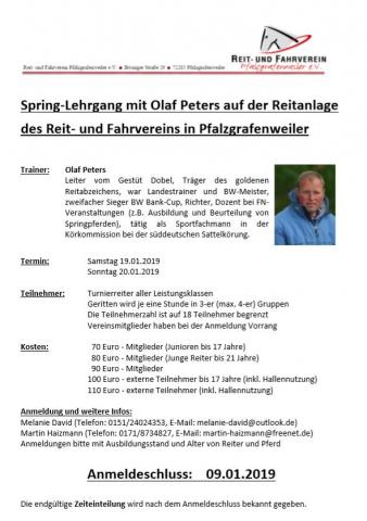 Springlehrgang mit Olaf Peters